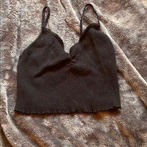 Black stretchy crop top